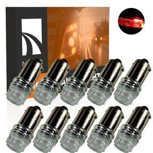 Комплект светодиодных ламп для грузовиков NAPO TRUCK BA9S-2835-3smd 24V T4W Ba9s цвет свечения красный 10 шт NT14760R10 фото