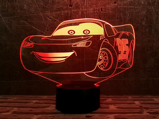 3D світильник нічник з пультом "Автомобіль Маквін" 3DTOYSLAMP 08-041 фото
