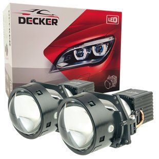 Світлодіодна лінза модуль для фар Decker LED BL 3.0" R-7 65W комплект 2 шт 102-907 фото
