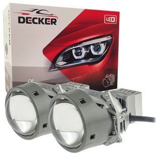 Світлодіодна лінза модуль для фар Decker LED BL 3.0" R-5 65W 5500K комплект 2 шт 103-004 фото