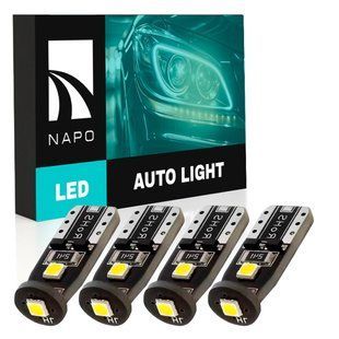 Комплект світлодіодних ламп NAPO LED T10-3030-3smd W5W T10 колір світіння білий 4 шт N00016W04 фото