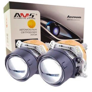 Світлодіодна LED лінза для фар AMS ULTIMATE U2 3.0" F/R 5500K 64W комплект 2 шт 29116 фото