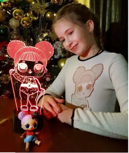 3D світильник нічник з пультом "ЛОЛ 2" 3DTOYSLAMP 04-078 фото