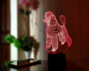 3D світильник нічник з пультом "Пудель" 3DTOYSLAMP s0131 фото