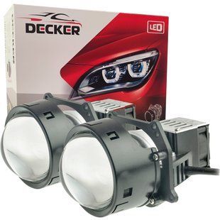 Світлодіодна лінза модуль для фар Decker LED BL 3.0" R-1 55W 5500K комплект 2 шт 102-905 фото