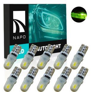 Комплект світлодіодних ламп NAPO LED T5-3014-2smd T5 W1,2W 10 шт колір світіння зелений N01703G10 фото