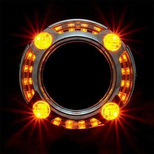 Маска для автомобільної Bi-LED лінзи | Декоративна накладка на лінзу у фару CYCLONE S23 PM DRL+TURN 2.5" 3.0" 100-792 фото