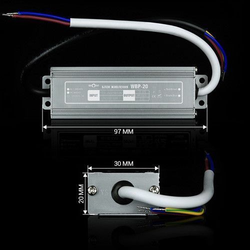 Блок питания DC12 20W 1,7А герметичный. BIOM Professional WBP-20-12 Б 21213 фото