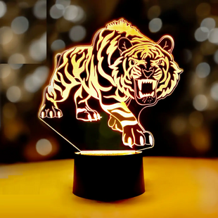 3D світильник нічник з пультом "Тигр 3" 3DTOYSLAMP 4куук5 фото