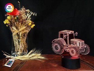 3D світильник нічник з пультом "Трактор" 3DTOYSLAMP 09-037 фото