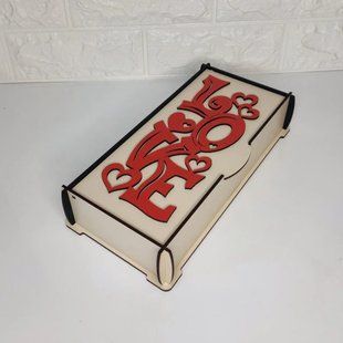 Скринька прямокутна з написом LOVE 80шкатулка №5а* у фото