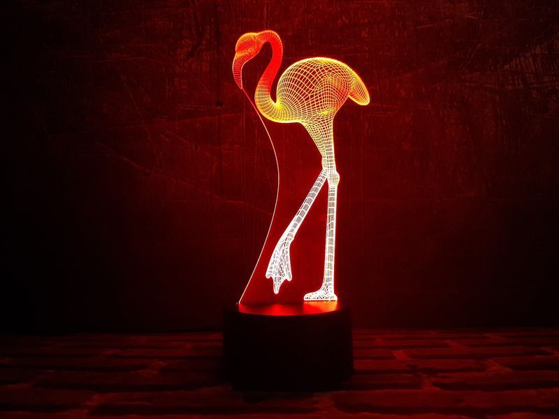3D світильник нічник з пультом "Фламінго" 3DTOYSLAMP 02-043 фото