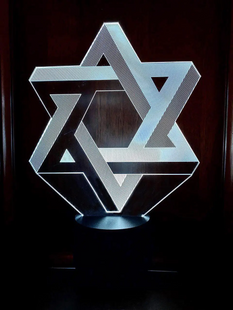 3D світильник нічник з пультом "Зірка Давида" 3DTOYSLAMP 3DTL-0016 фото