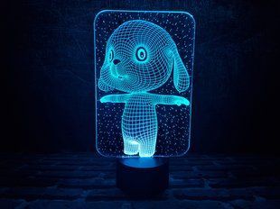 3D світильник нічник з пультом "Зайчик" 3DTOYSLAMP 02-027 фото