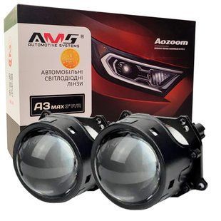 Світлодіодна LED лінза для фар AMS ORIGINAL A3 3" F/R 50W 5500K комплект 2 шт 29113 фото