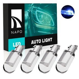 Комплект світлодіодних ламп NAPO LED T10-F1 W5W T10 колір світіння льодяний синій 4 шт N01710I04 фото