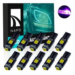 Комплект светодиодных ламп NAPO LED T5-3030-3smd T5 W1,2W 10 шт цвет свечения розовый N01019P10 фото
