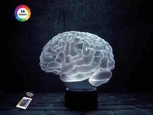 3D світильник нічник з пультом "Мозок" 3DTOYSLAMP 03-033 фото