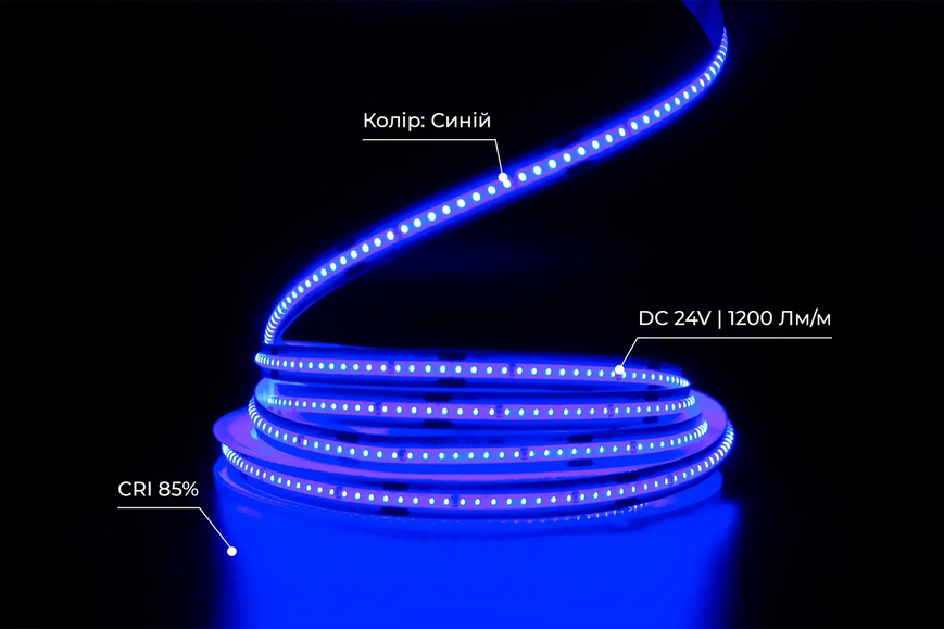 Светодиодная лента DC24V IP20 синяя. PROLUМ Series PRO СОВ 320 LED (катушка. Цена за метр) *350006 фото