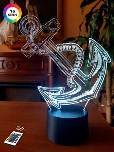 3D світильник нічник з пультом "Якір" 3DTOYSLAMP ТО78653 фото