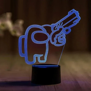 3D светильник ночник с пультом "Амонг Ас 7" 3DTOYSLAMP 854255ТТЛ фото