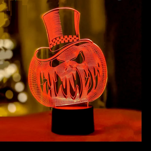 3D светильник ночник с пультом "Тыква на Хэллоуин" 3DTOYSLAMP 574DFG фото