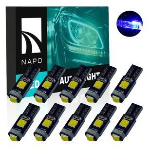 Комплект світлодіодних ламп NAPO LED T5-3030-3smd T5 W1,2W 10 шт колір світіння синій N01019B10 фото