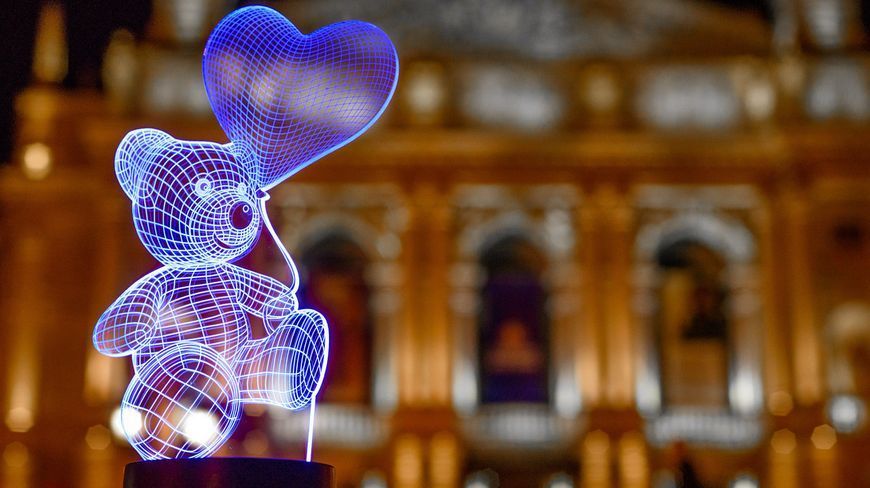 3D светильник ночник с пультом "Мишка с шариком" 3DTOYSLAMP 3DTL-0011 фото