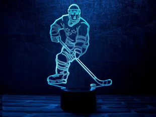 3D світильник нічник з пультом "Хокеїст" 3DTOYSLAMP 10-007 фото