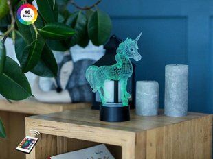 3D світильник нічник з пультом "Єдиноріг 2" 3DTOYSLAMP 02-108 фото