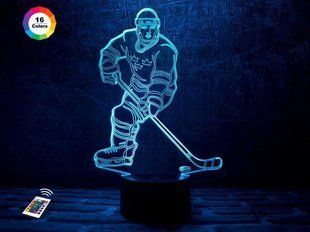 3D світильник нічник з пультом "Хокеїст" 3DTOYSLAMP 10-007 фото