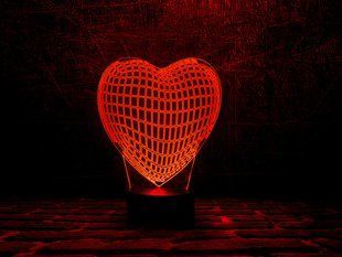 3D светильник ночник с пультом "Сердце" 3DTOYSLAMP 01-022 фото