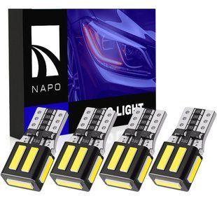 Комплект светодиодных ламп NAPO PRO T10-7020-7smd W5W T10 цвет свечения белый 4 шт NP10405W04 фото