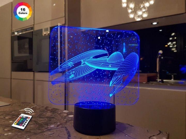 3D светильник ночник с пультом "Космический корабль 5" 3DTOYSLAMP 06-018 фото