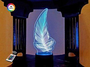 3D світильник нічник з пультом "Перо" 3DTOYSLAMP 03-082 фото