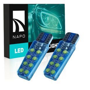Комплект світлодіодних ламп NAPO LED T10-COB16-Silic W5W T10 колір світіння білий 2 шт N10790W02 фото