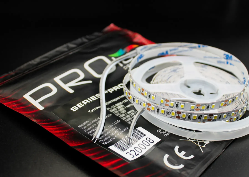 Светодиодная лента DC12V IP20 холодный белый. PROLUM PRO 2835-120 (катушка. Цена за метр) *320008 фото