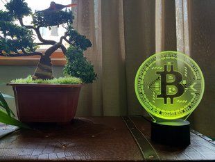 3D світильник нічник з пультом "Bitcoin" 3DTOYSLAMP 03-071 фото