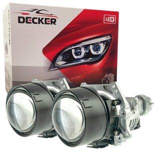 Світлодіодна лінза модуль для фар Decker LED BL 2.5" P-3 50W 5500K комплект 2 шт 102-748 фото