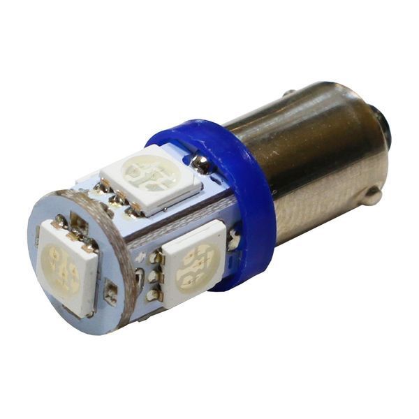 Автолампи діодна BA9S-5050-5smd, комплект 10 шт, T4W, BA9S, колір світіння синій 14118B10 фото