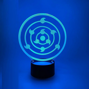 3D светильник ночник с пультом "Знак Риннеган Шаринган" 3DTOYSLAMP 8745ММ фото