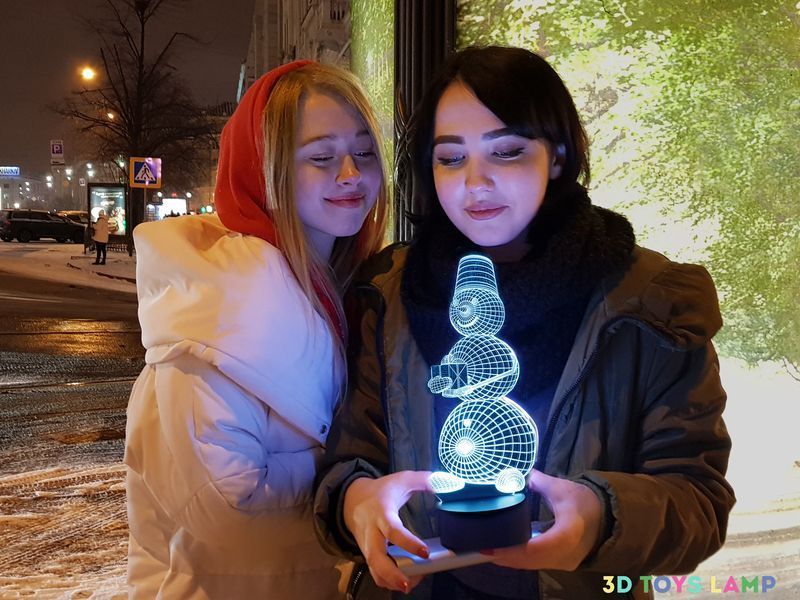 3D светильник ночник с пультом "Снеговик 2" 3DTOYSLAMP 03-060 фото