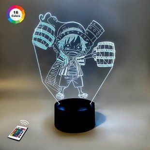 3D светильник ночник с пультом "Монки Д.Луффи &laquo;Чиби&raquo;" 3DTOYSLAMP *2345678987 фото