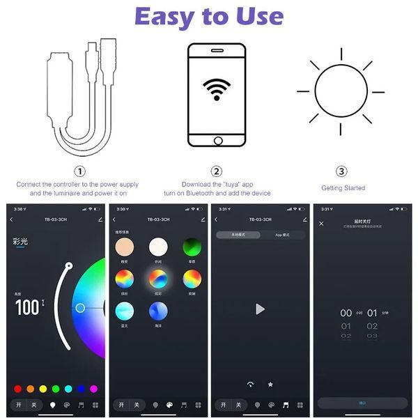 Контроллер PROLUM RGB Mini с пультом 24 кнопки IR+Bluetooth TUYA (HomeLink, 6A, 5&ndash;24V, IP20, управление со смартфона, совместимость с Google Home/Home Assistant/Tuya Smart) 404020 фото