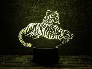 3D світильник нічник з пультом "Тигр" 3DTOYSLAMP 02-047 фото