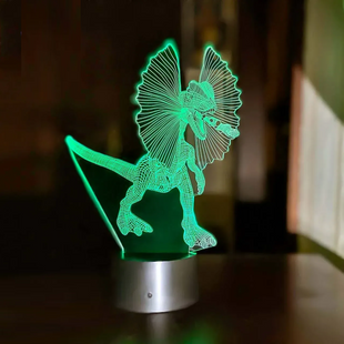 3D светильник ночник с пультом "Дилофозавр" 3DTOYSLAMP 7854С фото