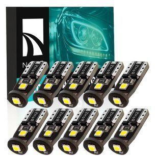 Комплект світлодіодних ламп NAPO LED T10-3030-3smd W5W T10 колір світіння білий 10 шт N00016W10 фото