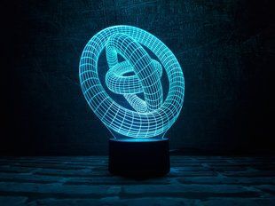 3D світильник нічник з пультом "Кільця" 3DTOYSLAMP 07-022 фото
