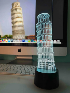 3D світильник нічник з пультом "Пізанська Вежа" 3DTOYSLAMP 3DTL-0020 фото