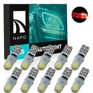 Комплект світлодіодних ламп NAPO LED T5-3014-2smd T5 W1,2W 10 шт колір світіння червоний N01703R10 фото